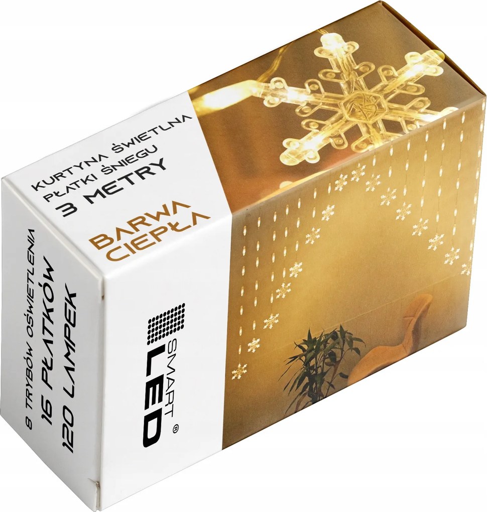 LED-es fényfüggöny hópelyhek XL Karácsonyi fények karácsonyfa girland