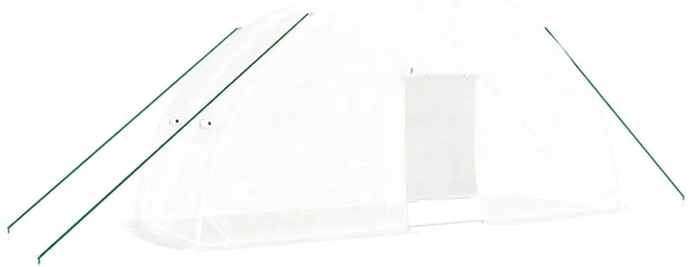 fehér acélvázas melegház 12 m² 6 x 2 x 2,85 m