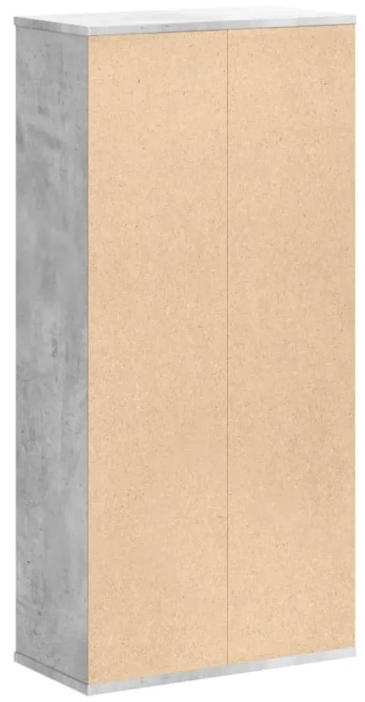 betonszürke szerelt fa könyvespolc 50x25x105 cm