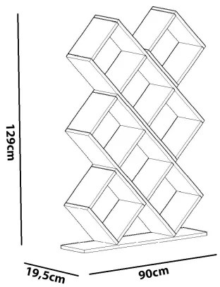 Könyvespolc KUMSAL 129x90 cm fehér