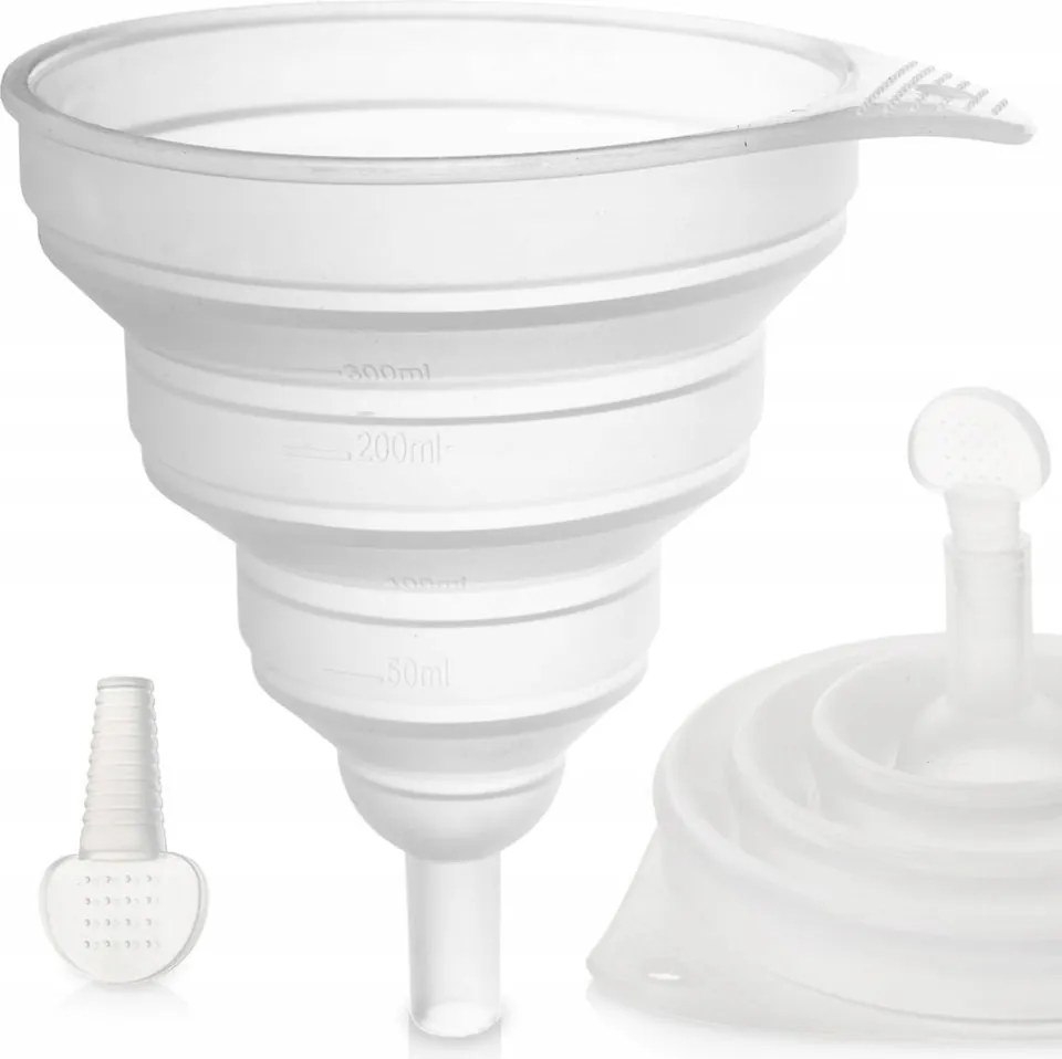 Nagy Konyhai Szilikon Tölcsér Összecsukható Palackok Töltéséhez