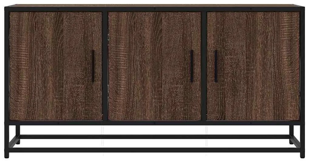 barna tölgy színű szerelt fa és fém TV-szekrény 100x35x50 cm