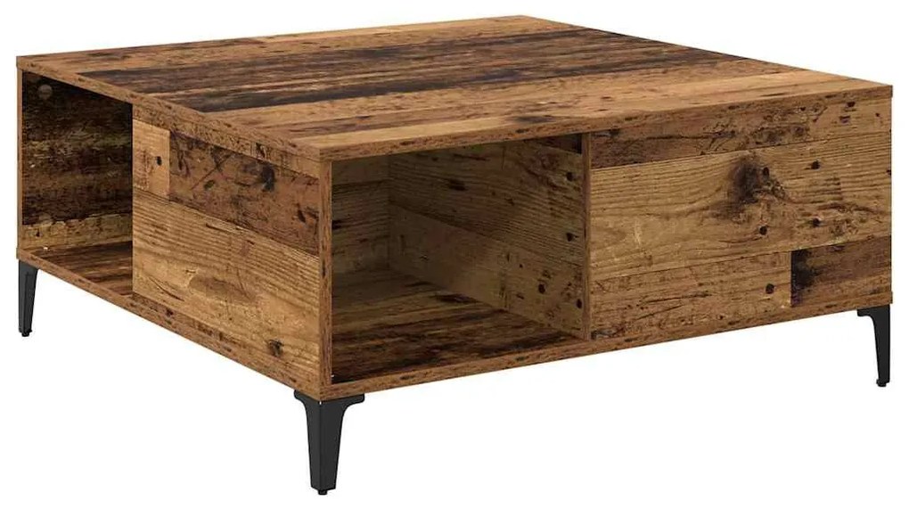 vidaXL Dohányzóasztal Öreg fa 80 x 80 x 36,5 cm Faanyag