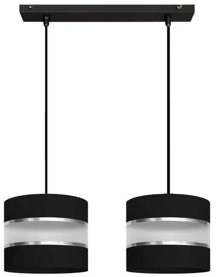 Csillár zsinóron HELEN 2xE27/15W/230V fekete