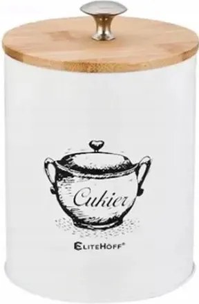 Konyhai Edény Fehér Cukor Bambusz Fedél