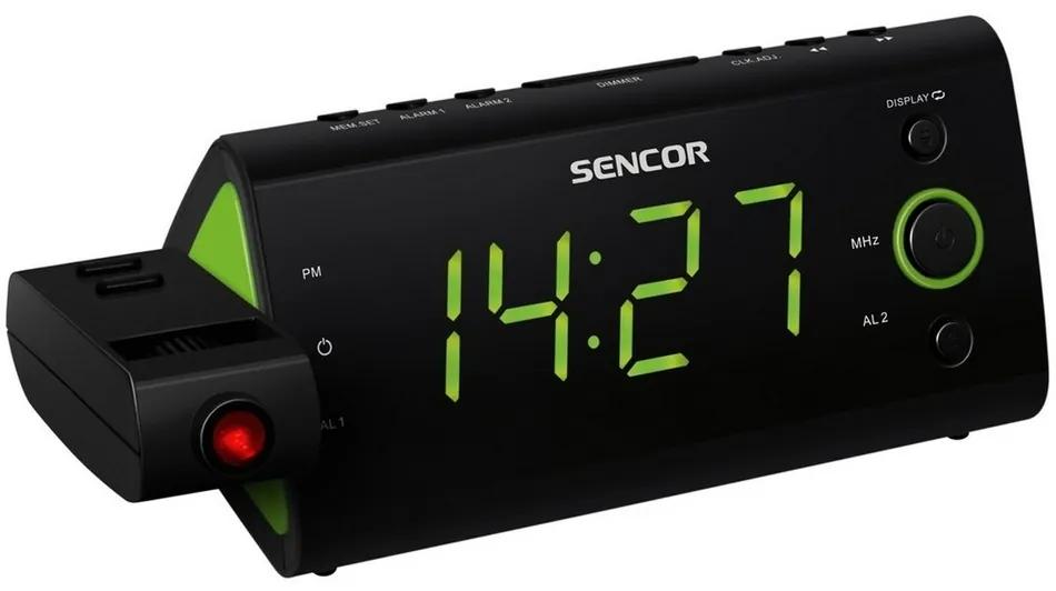 Sencor SRC 330 GN rádiós ébresztőóra vetítő funkcióval