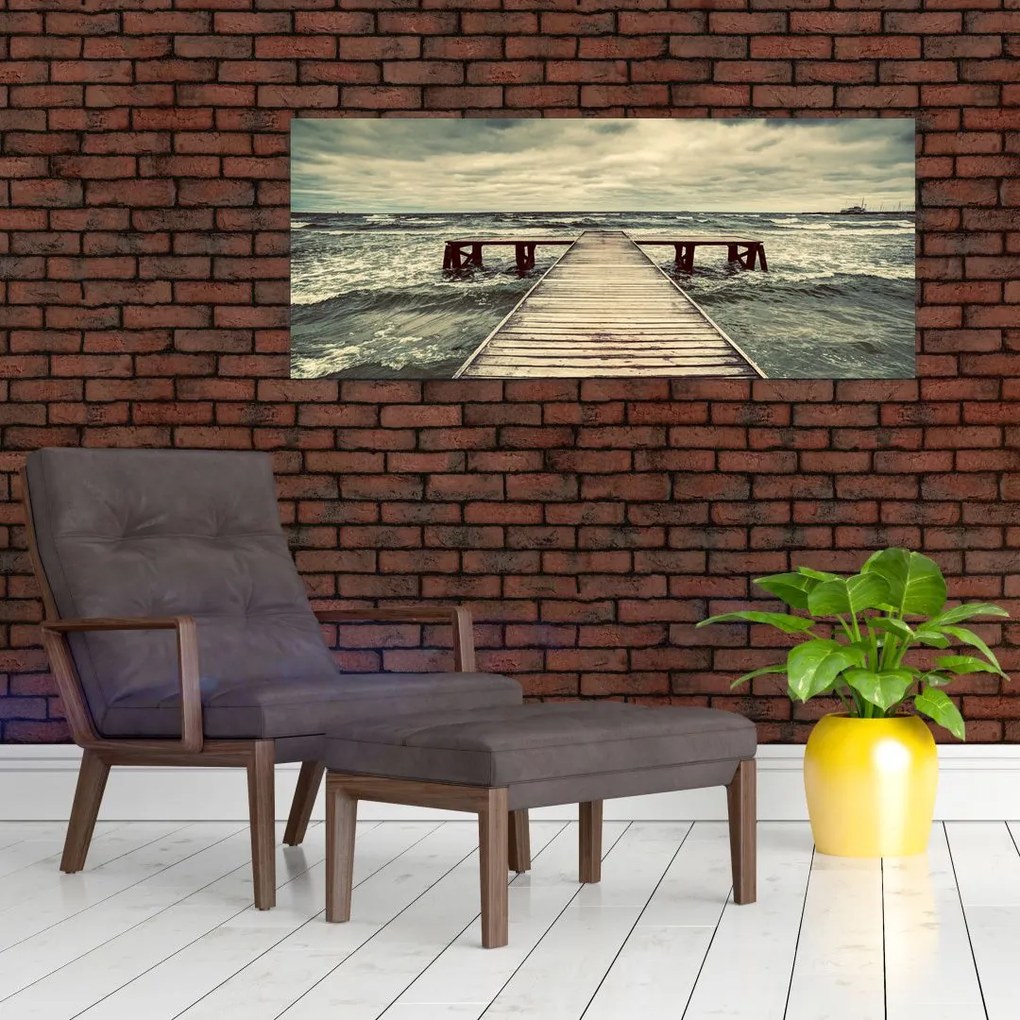 Egy fából készült móló képe a tengeren (120x50 cm)