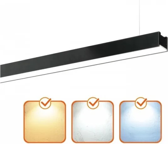LED mennyezeti (felületre szerelhető/függesztett) lámpa KOLINE LED/40W/230V 3000/4000/6500K 120cm fekete