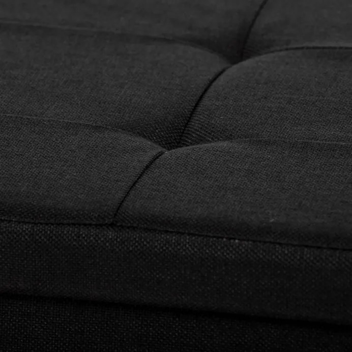 Tárolós Puff, Fekete Szövet. TAB-462 BK2