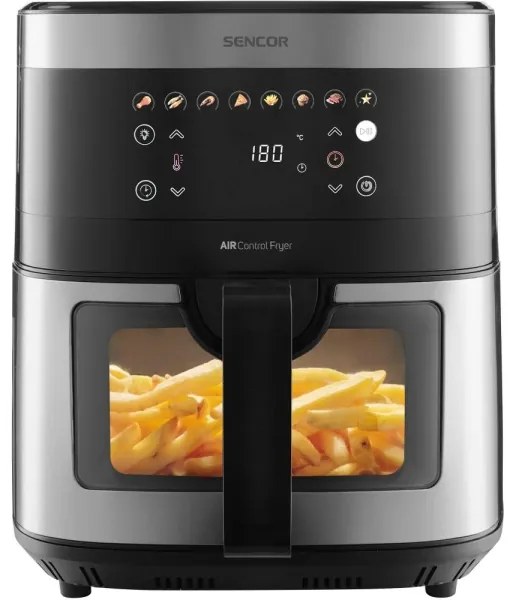 Sencor légkeveréses fritőz 9 l 1700W 230V fekete/matt króm