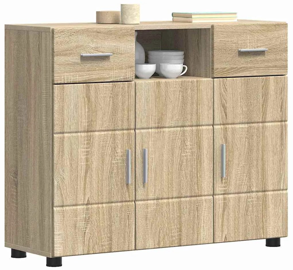 Széf fiókkal tárolóval sonoma tölgy 88.5 x 30.5 x 73 cm Faanyag