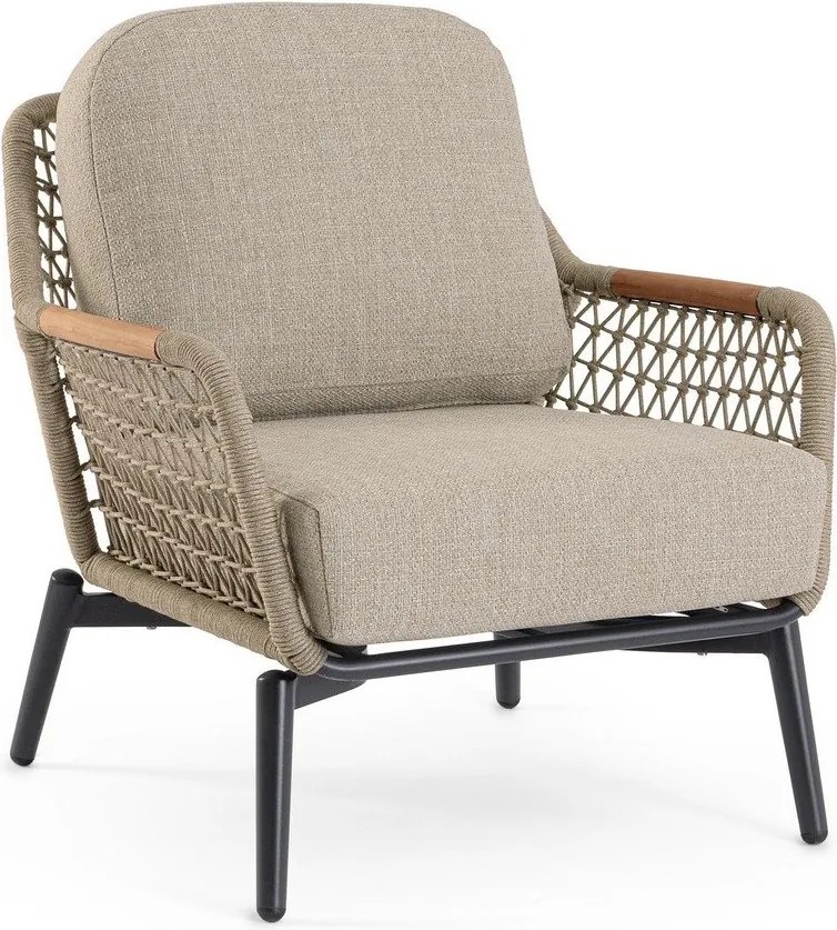 Világosbarna fém kerti fotel Eulero – Bizzotto