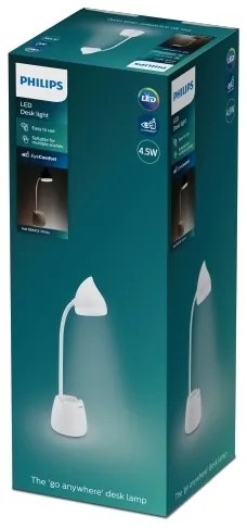 Philips HAT LED asztali lámpa, 4,5W, 5V, 3000-5700K, CRI 90, érintős