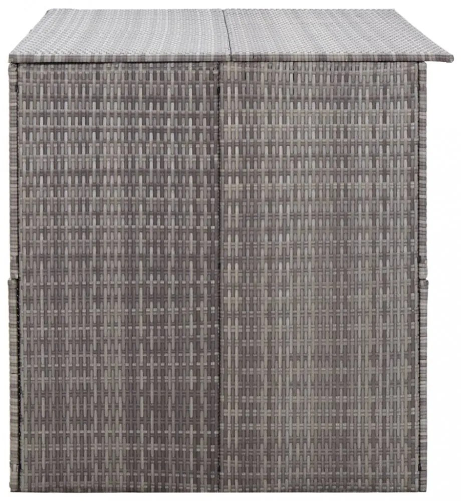szürke polyrattan kerti tárolóláda 150 x 100 x 100 cm