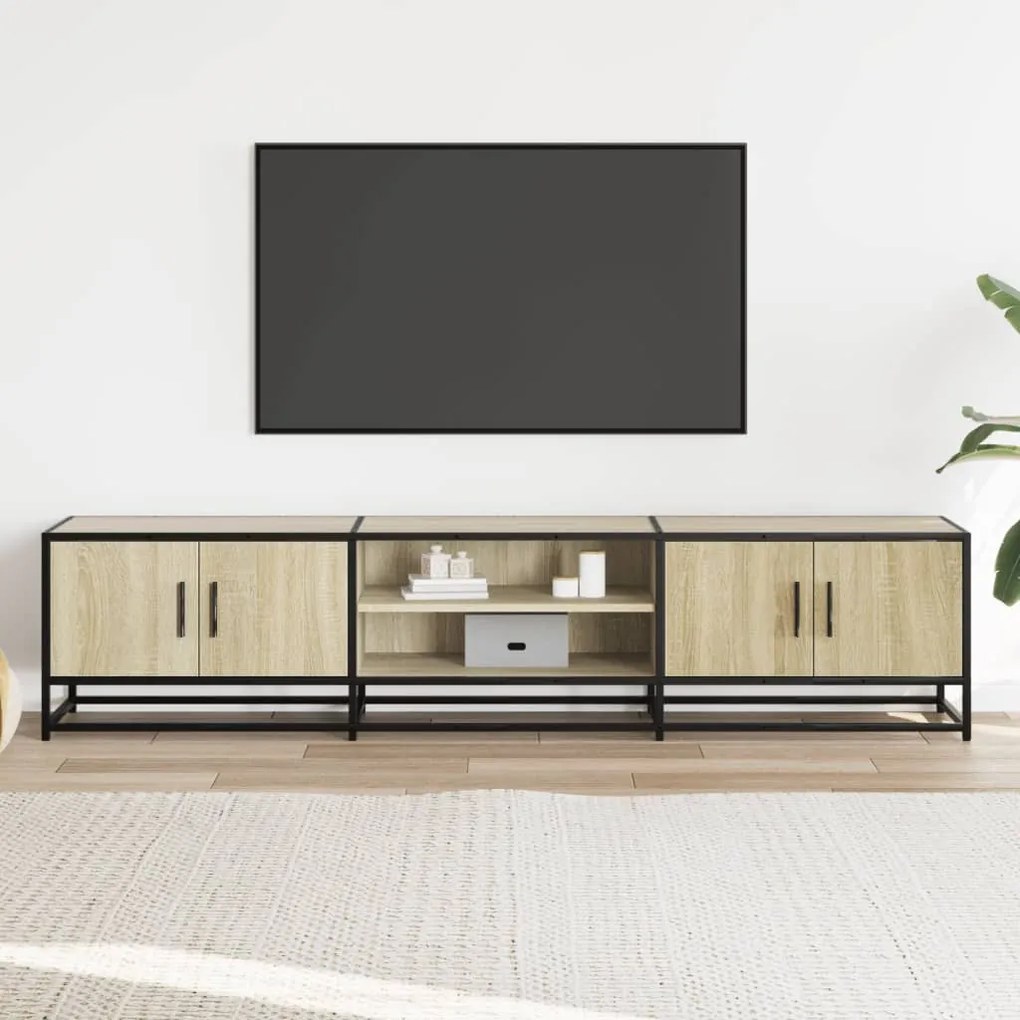 sonoma tölgy színű szerelt fa TV-szekrény 180 x 35 x 41 cm