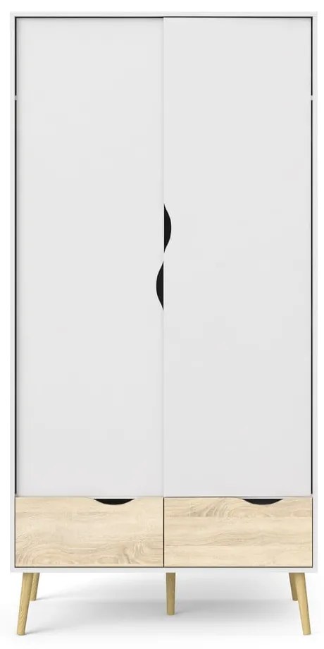 Oslo fehér ruhásszekrény, 99 x 200 cm - Tvilum