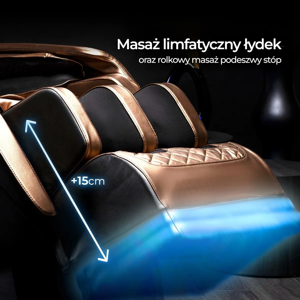 Fotel Masujący VX MAX Brązowy Ekoskóra Angielskie Menu