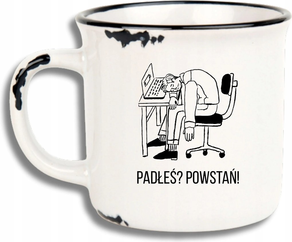 Bögre Fehér Retro Vicces Ajándék Apák Napja Elestél? Kelj Fel!