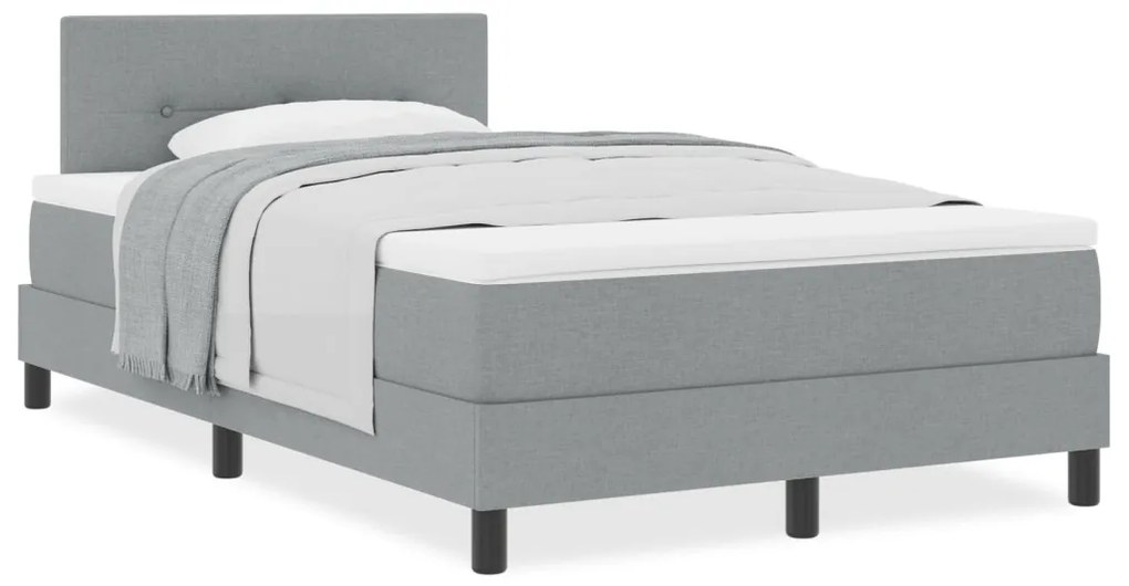 Box Spring Ágy matraccal világosszürke 120x190 cm szövet