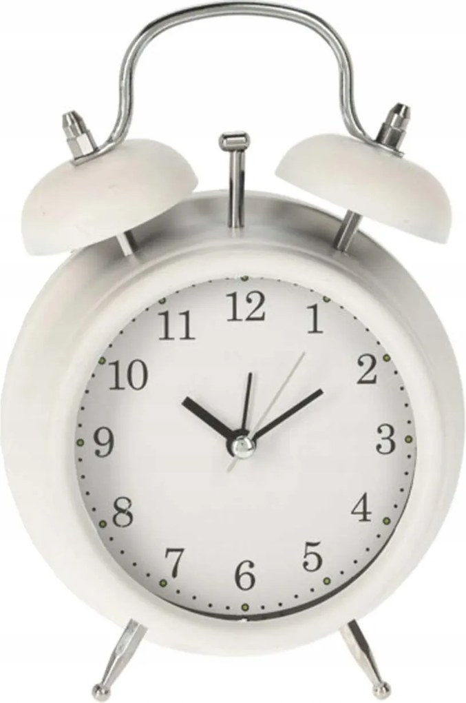 Ébresztőóra Álló Analóg Óra Fehér h17x12 cm Asztali Hálószoba Nappali