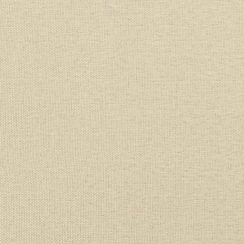 Boxrugós ágy Krém és barna 140 x 200 cm Textil és mérnöki fa