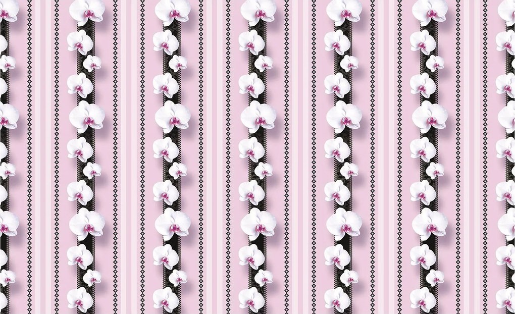 Fotótapéta Orchideák fehér-rózsaszín finom minta hatás 416x254 +ragasztó
