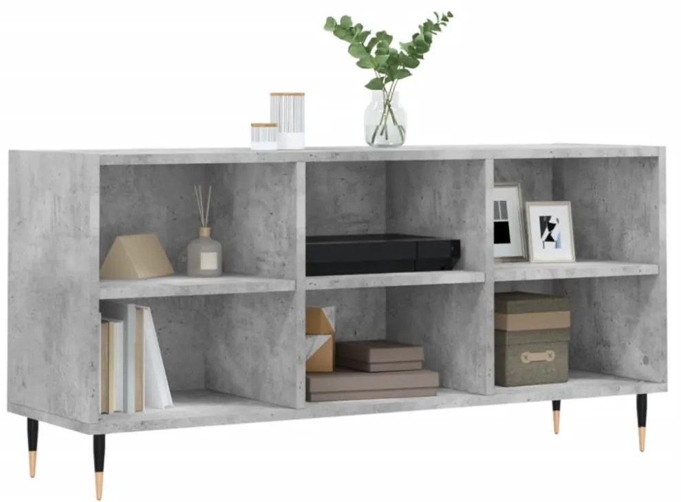 betonszürke szerelt fa TV-szekrény 103,5x30x50 cm