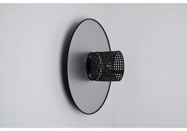 Duolla - Fali lámpa TOKYO RATTAN 1xE27/15W/230V átm. 50 cm ezüst/fekete