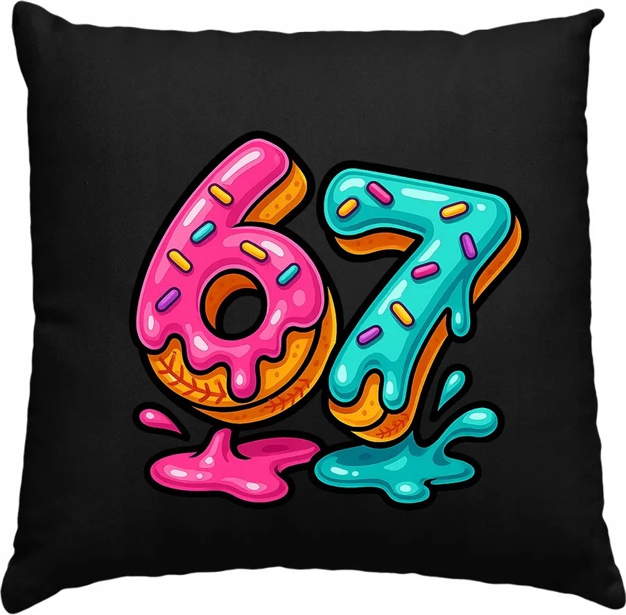 Six Seven 67 Gyerek Ajándék párna, fekete