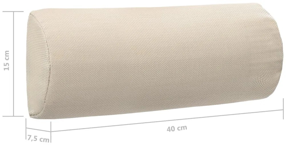 krémszínű textilén napozóágy-fejtámla 40 x 7,5 x 15 cm