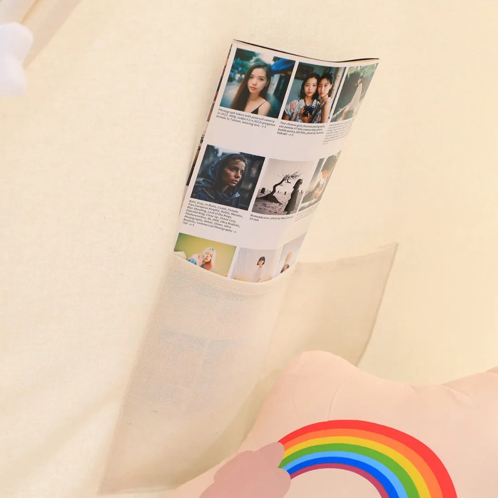 JULIUS gyerek teepee sátor, 120x120x160cm, fehér/szürke Jurhan