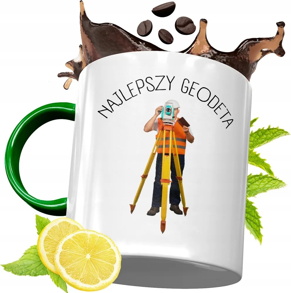 Zöld Bögre Földmérőnek Születésnapra Ajándék fényképes nyomattal