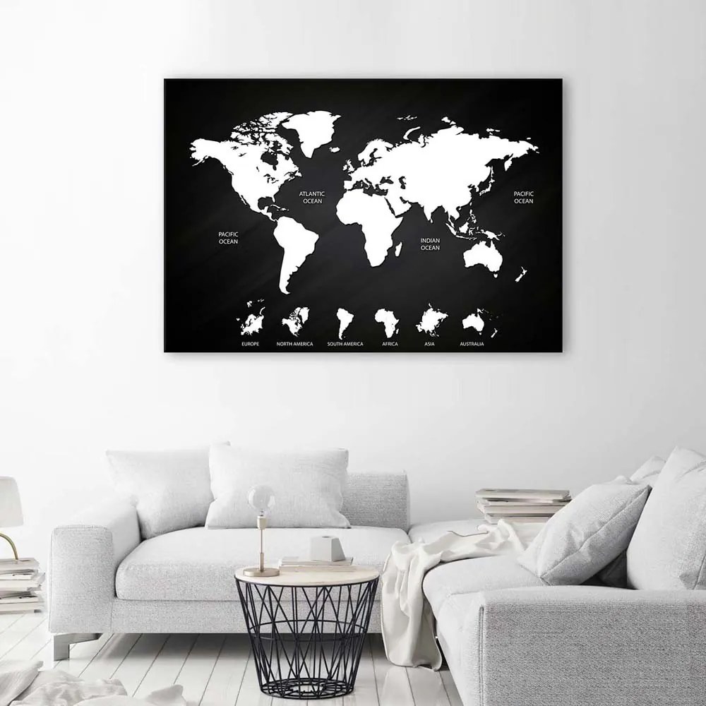 Gario Vászonkép VilágtérVászonkép És kontinensek Méret: 100 x 70 cm