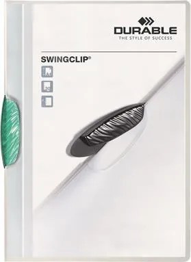 Gyorsfűző, klipes, A4, DURABLE Swingclip® 30, sötétzöld (DB226032)