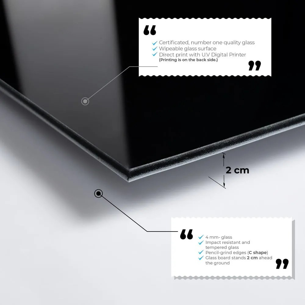 Üveg kép 70x50 cm Dark Marble – Wallity