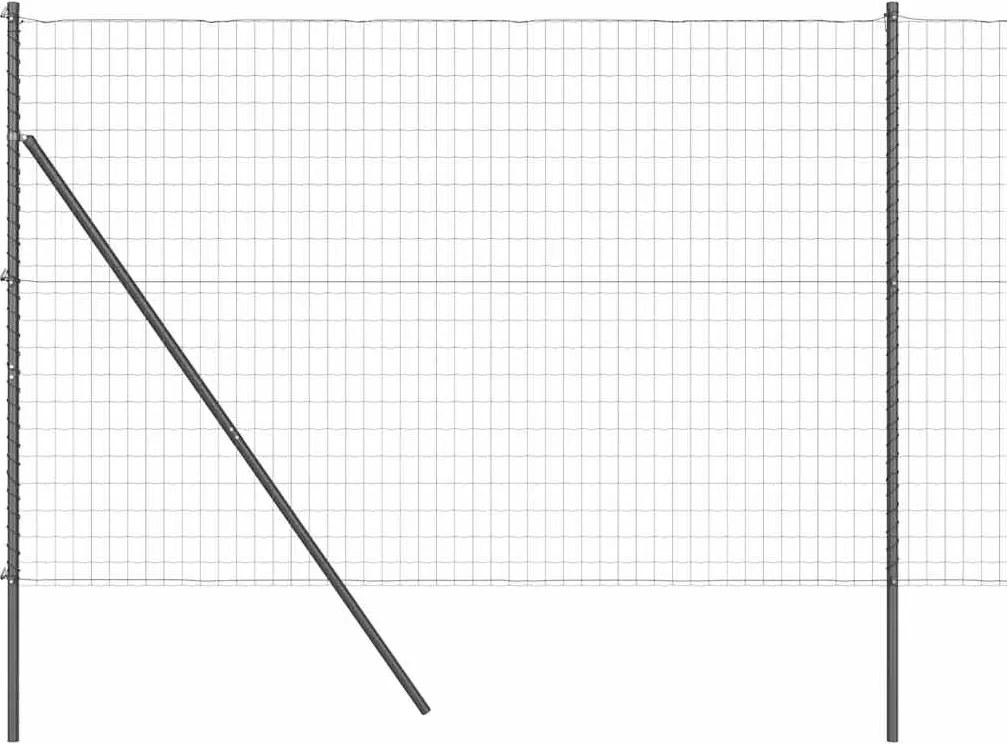 vidaXL Kerítés oszlopokkal Szürke 1,5 x 10 m Acél és PVC