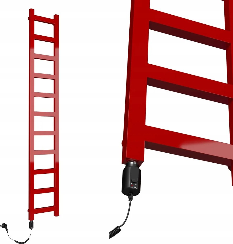 e-LAD 1210/250 Elektromos Fürdőszobaradiátor Piros 300W Fűtőpatron