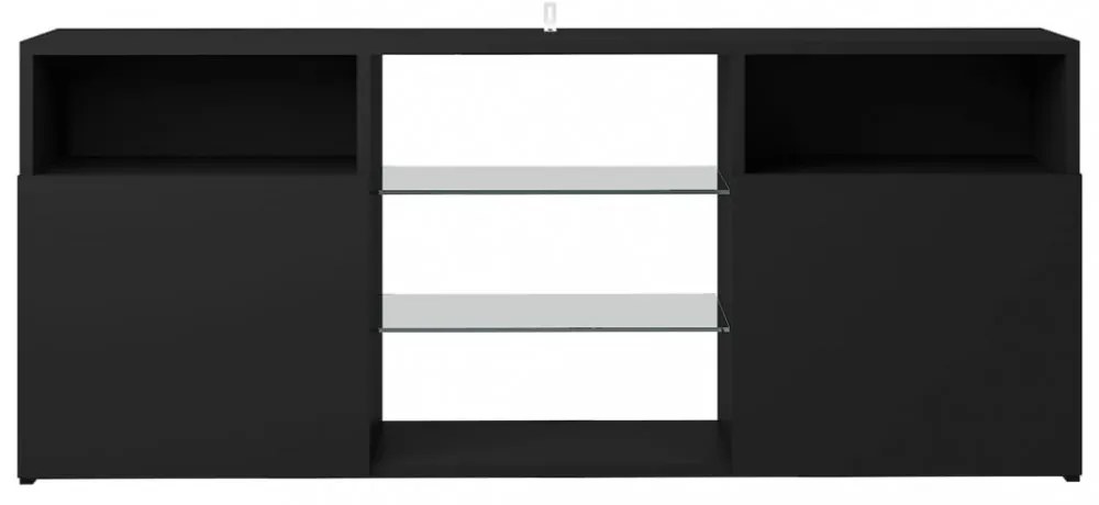 fekete TV-szekrény LED-lámpákkal 120 x 30 x 50 cm