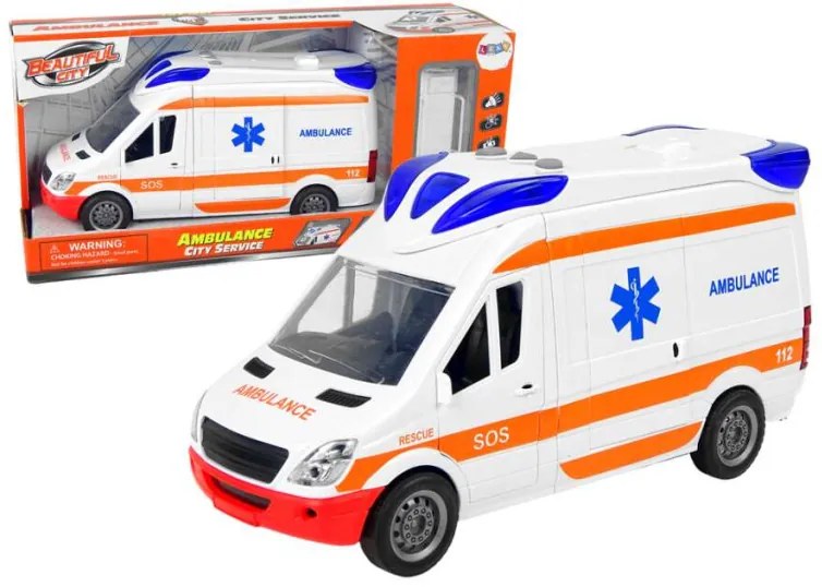 Interaktív Ambulance + Hordágy Fény és hanghatások! Ajtók nyitása 25 Cm