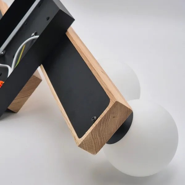 Csillár zsinóron CORTINA 2xE27/15W/230V + 2xG9/5W/230V fekete/tölgy