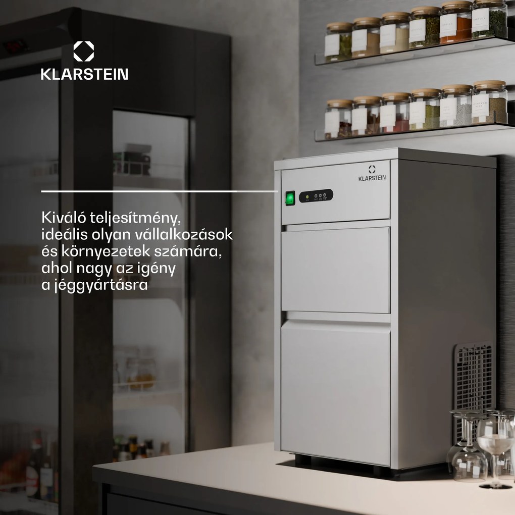 Klarstein Powericer XL, jégkocka készítő, ipari berendezés légkocka gyártáshoz, 145 W