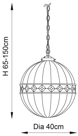 Endon 67045 - Tiffany FARGO láncos csillár 1xE27/60W/230V, átm. 40 cm