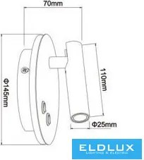 UNIVERSO Fali lámpa 8w 720lm 3000K IP20 fekete 2 év