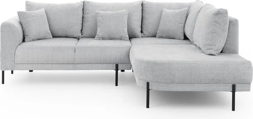 Világosszürke zsenília sarokkanapé (jobb oldali-L alakú) Mauris – Ropez