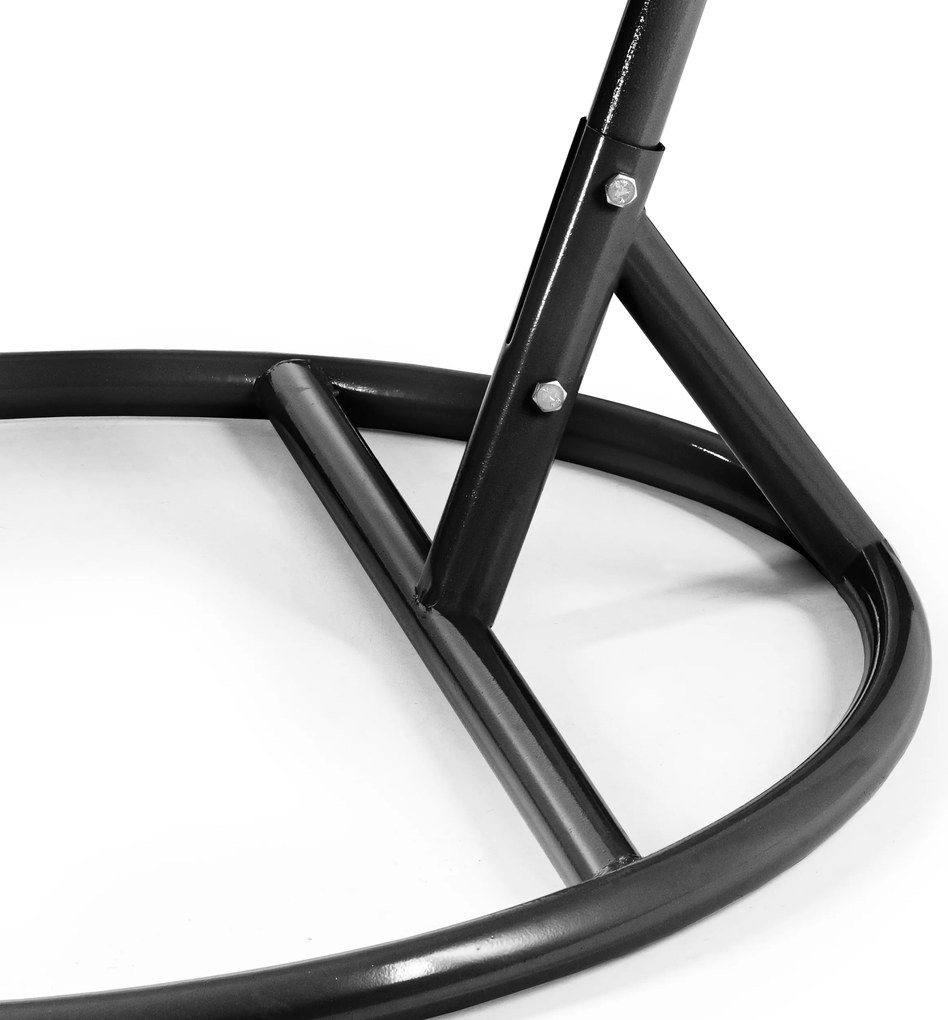 Fekete függőszék KOKON állvánnyal, világos párna