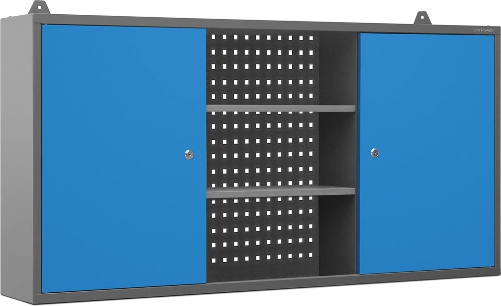 Függesztett műhelyszekrény, antracit-kék, 1200x600x200 mm: BEN