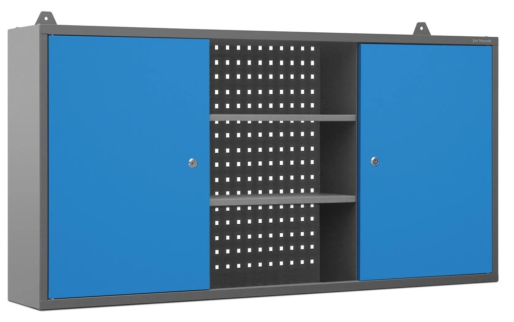 Függő garázsszekrény BEN, 1200 x 600 x 200 mm, antracit-kék