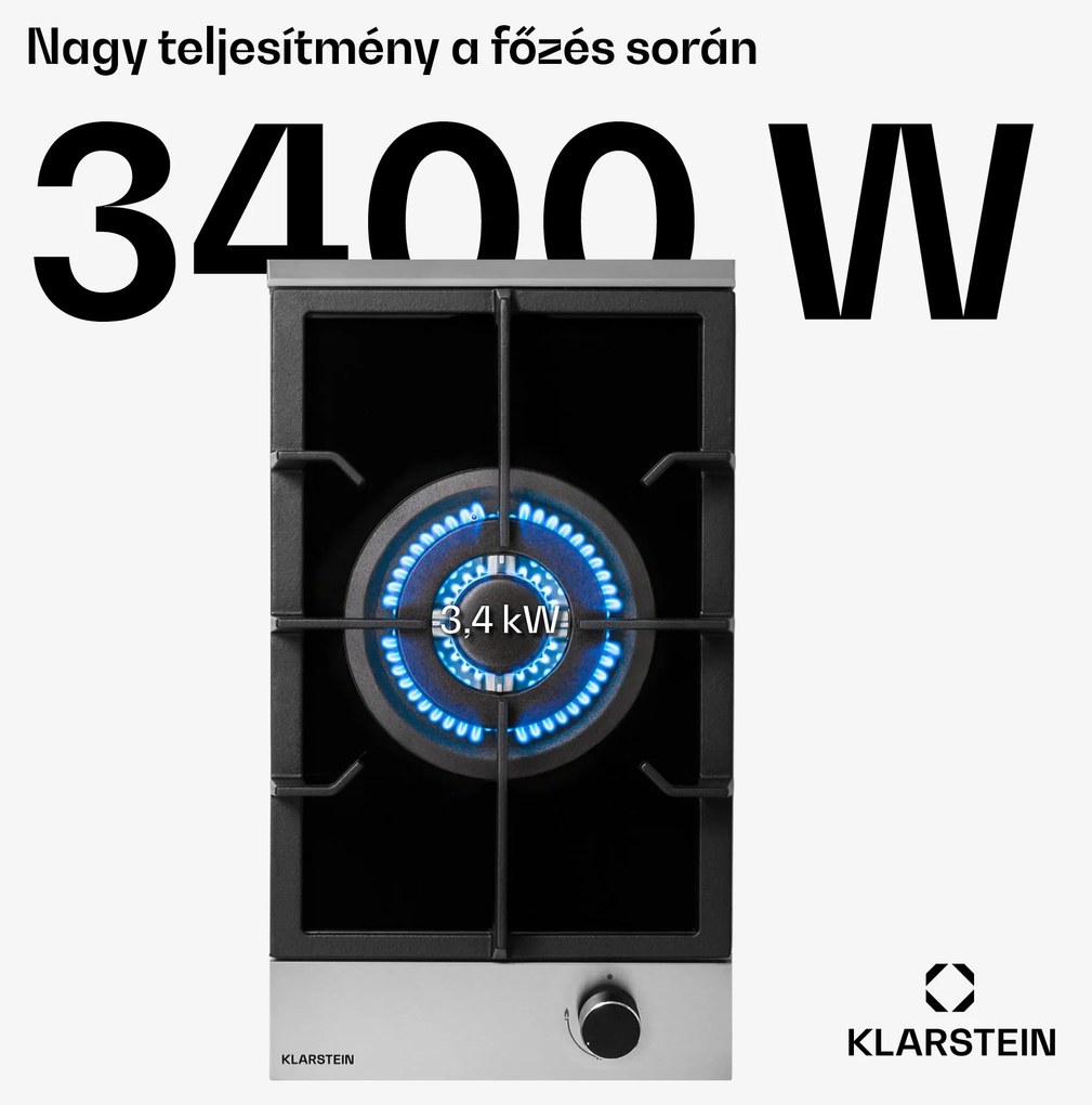 Klarstein Alchemist, gázfőzőlap, 1 wok égő, üvegkerámia