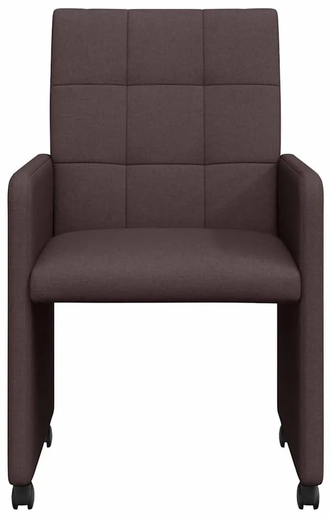 Kerekes Étkező Székek 2 pcs sötétbarna 58 x 65 x 94 cm szövet