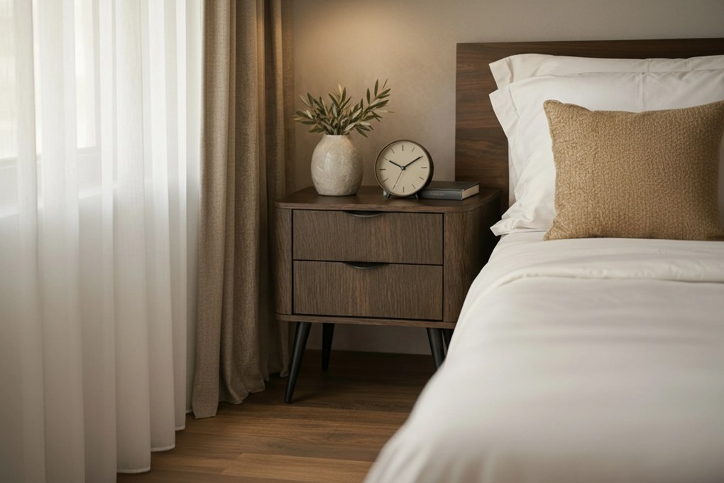 Edrin éjjeliszekrény 63 cm fiókokkal - dunin tölgy / fekete